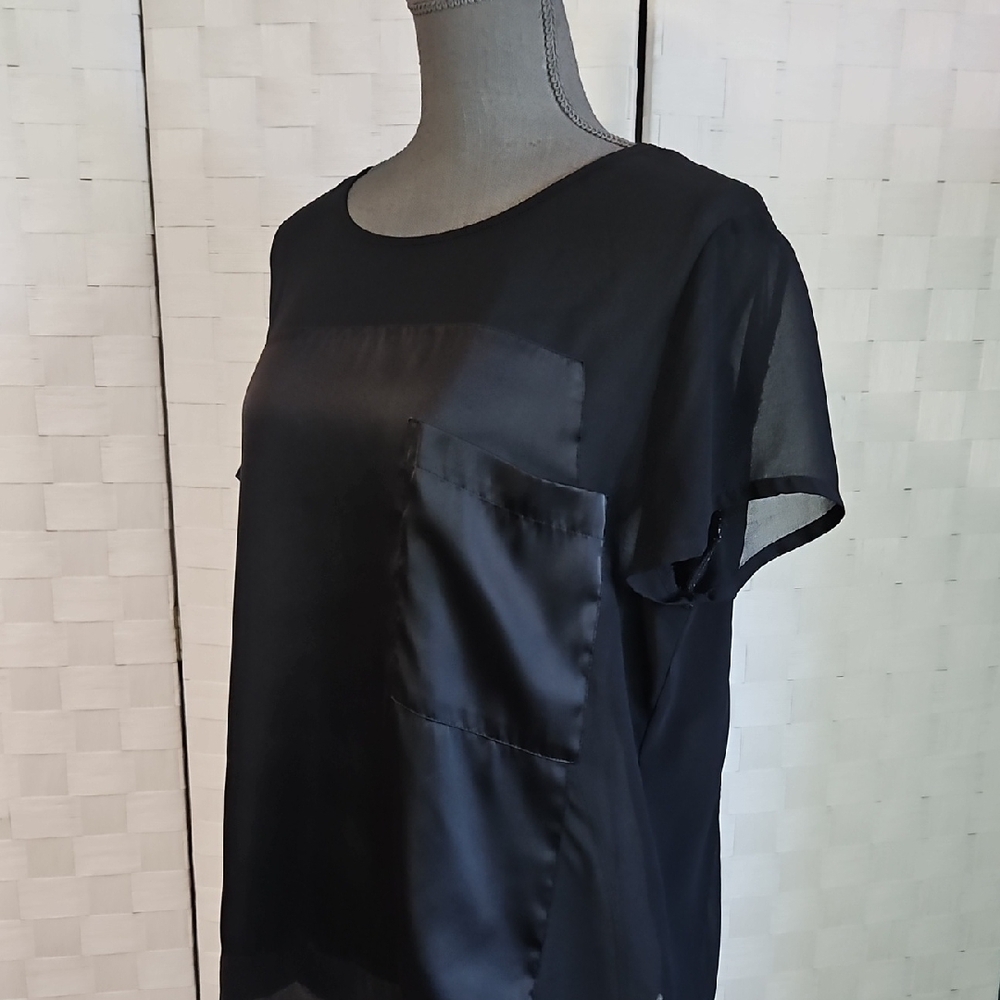 Mossimo Supply Co. Black Satin Blouse - Picture 2 of 5